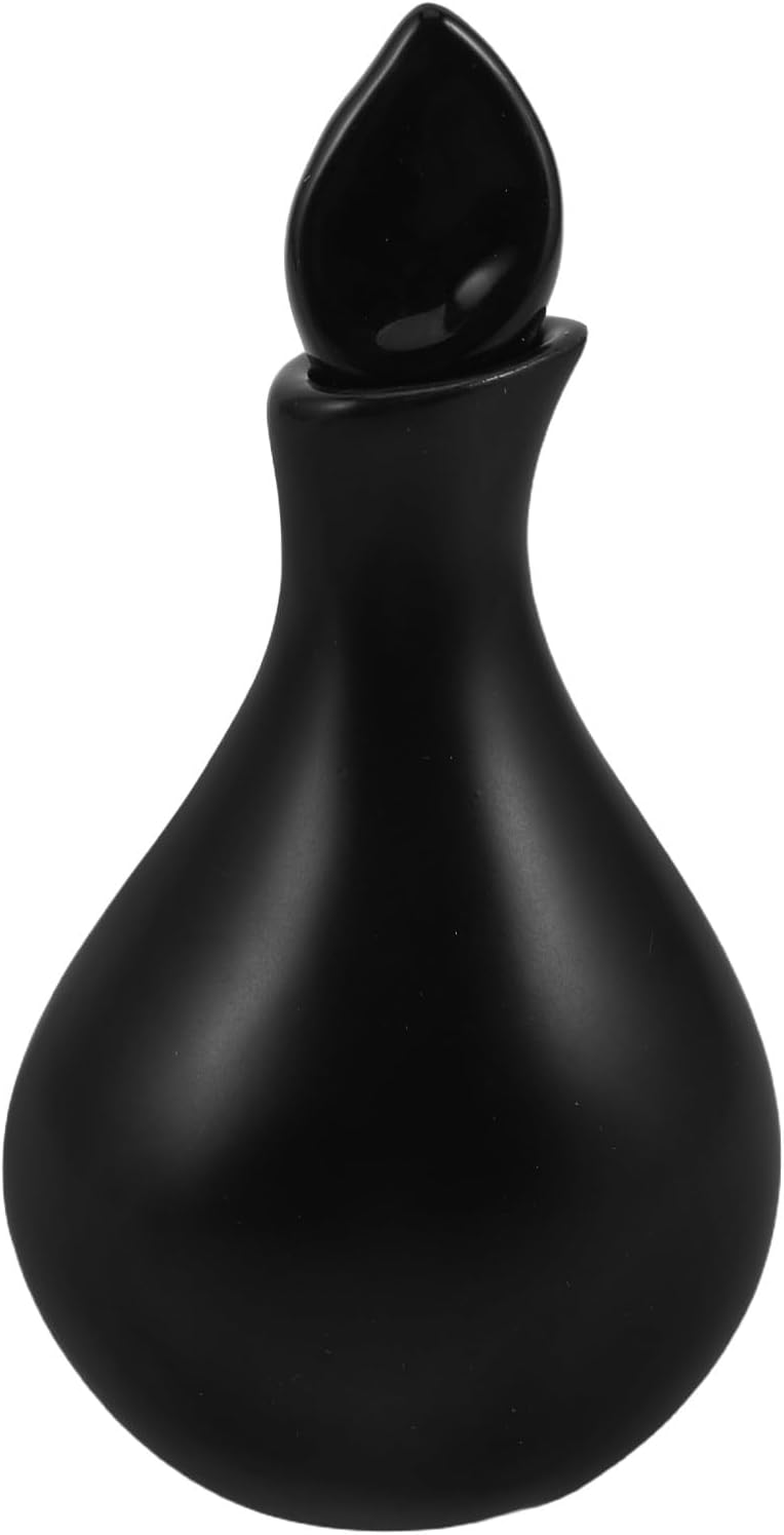 Empty Fragrance Oil Bottle - 40ml/1.35oz Ceramic Aromatherapy Vial With Leaf Pattern Lid - Vintage Perfume Container For Beauty Salon Use - Image 1