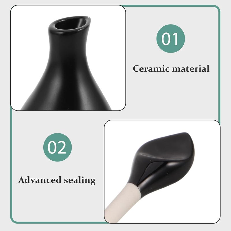 Empty Fragrance Oil Bottle - 40ml/1.35oz Ceramic Aromatherapy Vial With Leaf Pattern Lid - Vintage Perfume Container For Beauty Salon Use - Image 2