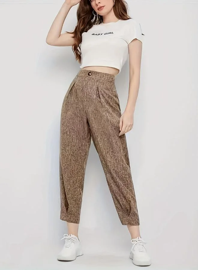 Take Two Solid High Rise Ankle Length Tapered Pants