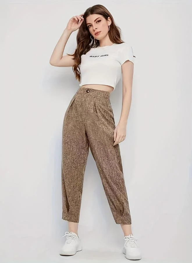 Take Two Solid High Rise Ankle Length Tapered Pants