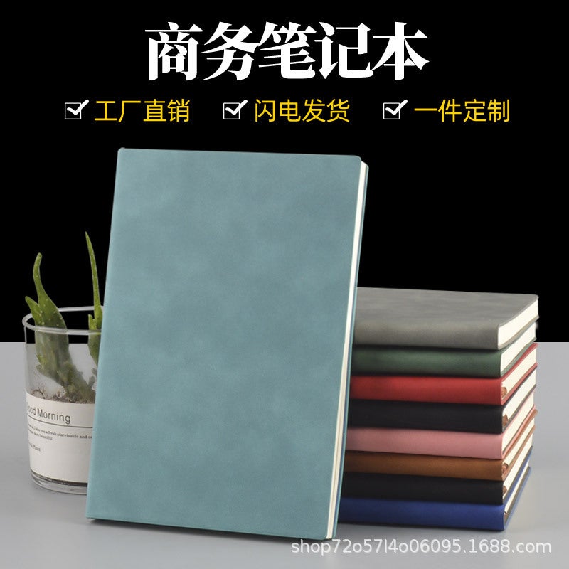 Sheepskin Notepad A5 Notebook Thickeneded Business B5 Meeting Record Book Pu Stationery Can Be Customized With Logo - Image 2