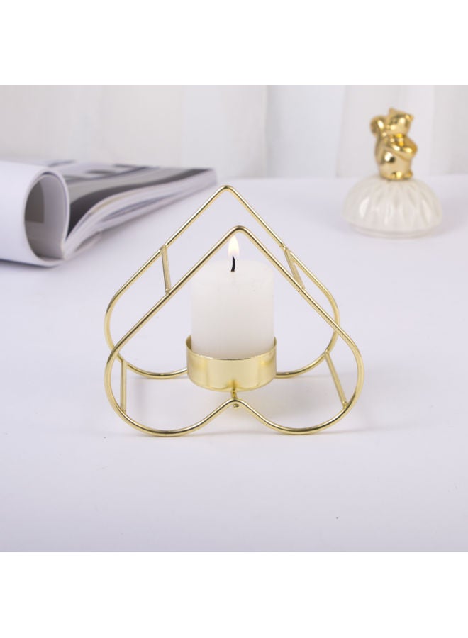 NIBEMINENT Nordic Iron Geometric Incense Candle Holder gold 10cm - Image 3