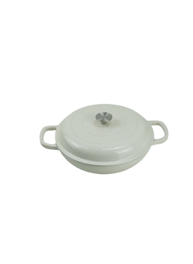 DANUBE HOME Chef's Delight Cast Iron Casserole – Heavy-Duty Pre-Seasoned Dutch Oven for Stews, Soups, Baking & Slow Cooking, Oven-Safe, Durable Cookware for Home & Professional Use -Diameter 31Cm , 3.3L 