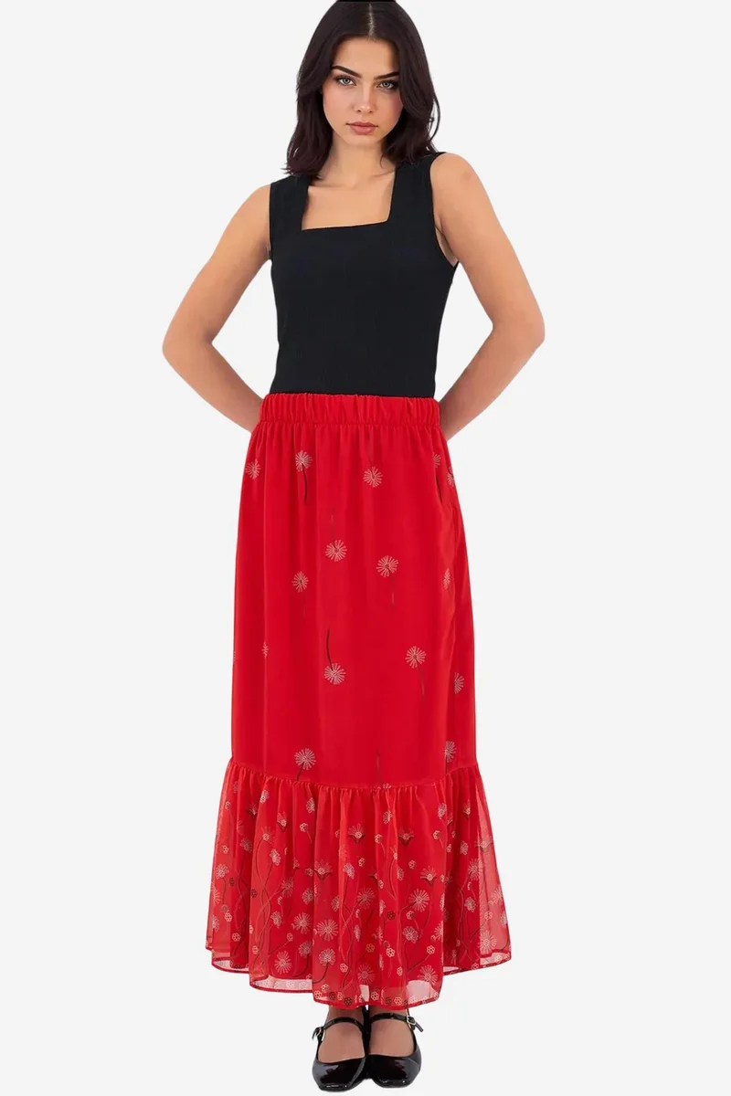 Big Dart BDART Floral Print Maxi Skirt