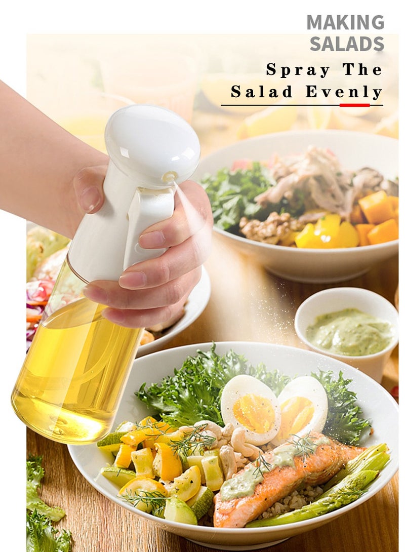 SYOSI Oil Sprayer for Cooking with High Pressure, Nozzle Oil Spray Bottle 200ML Olive Oil Sprayer Mister for Baking, Air Fryer, BBQ, Salad, Roasting, Fried SteakWhite - Image 2