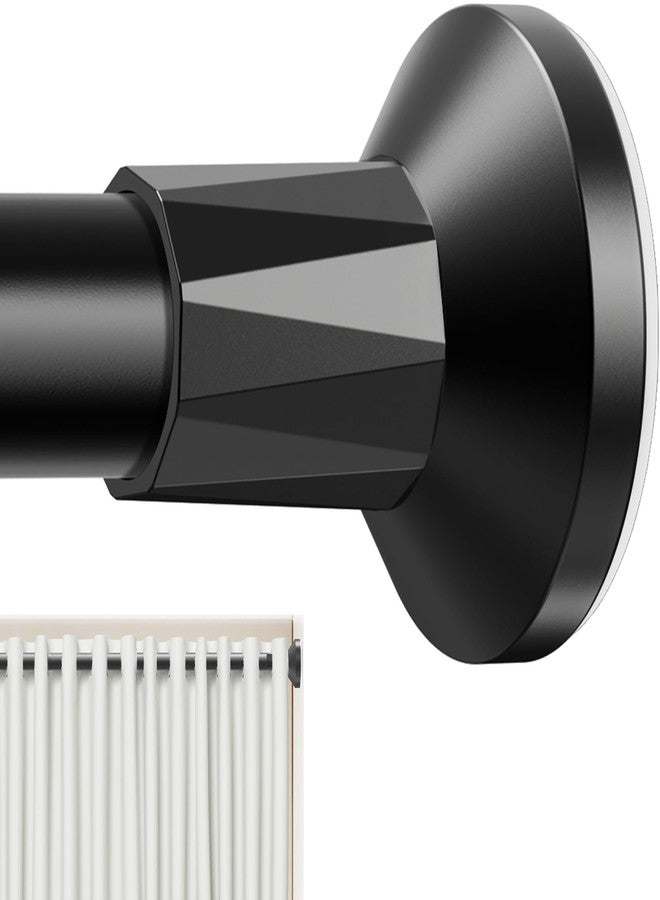TasticTotes Shower Curtain Rod 30-64 Inch, 1" Diameter Adjustable Spring Tension Rod No Drill Required, Rustproof Stainless Steel, Anti-Slip Bathroom Rod, Black, Matte Finish - Image 1