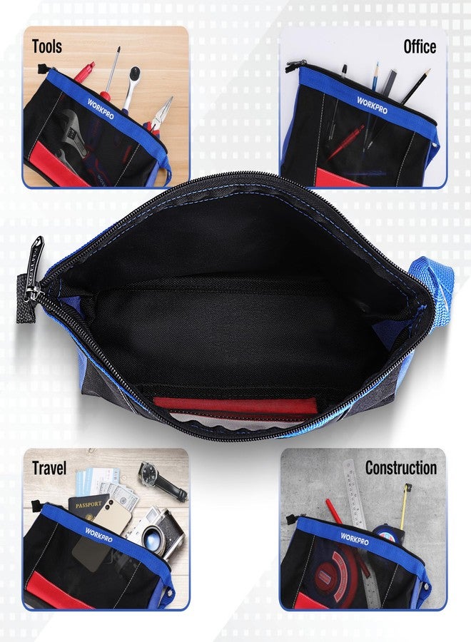 ووركبرو حقيبة أدوات WORKPRO مقاس 12 بوصة مزودة بسحاب، حقيبة أدوات متعددة الاستخدامات لتنظيم الأدوات والتخزين، حقيبة أدوات صغيرة، حقيبة تخزين متعددة الأغراض، عبوة من قطعتين - Image 4