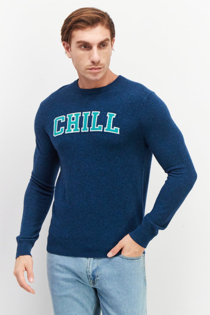 Celio سويت شيرتات بأكمام طويلة وياقة دائرية للرجال، أزرق مائل إلى الأخضر - Image 1