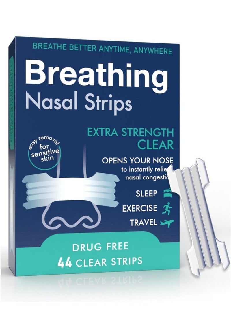 Breathe Right Anti-snoring Breathing Nasal Strip Starter Kit (44 Count) - Boost Oxygen , Reduce Snoring, Improve Sleep Quality - Sweat Resistant, Skin Safe Nasal Strips - Image 1