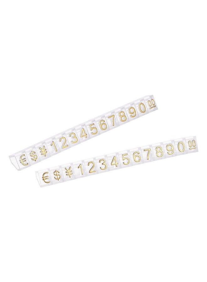 MECCANIXITY Adjustable Removable Mini Cube Price Tag Display Number Letter Price Label Stand Block Kit For Shop Counter Gold On Clear,6.3X9Mm,14 Sets - Image 1