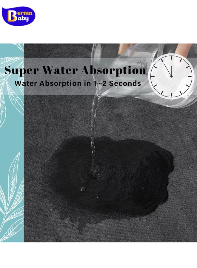 Berma Baby سجادة بلون سادة من الصوف المرجاني، سجادة أرضية سميكة من الإسفنج المنقوش، سجادة حمام فائقة النعومة غير قابلة للانزلاق، سجادة قدم ماصة غير قابلة للانزلاق، قابلة للغسل في الغسالة، مناسبة للحمام والدش وحوض الاستحمام (جمل - 40*60 سم) - Image 5