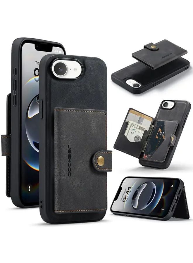 Blue Magnetic Card Insert Protective Case Stand For Apple iPhone 16e - Image 1