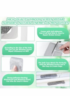 KASTWAVE Window Screen Patch Glass Fiber Self-Adhesive Screen Patch Repair Kit Durable Fiberglass Screen Repair Tape for Covering Up Door and Window Screen Hole (50 Pcs)  - Image 3