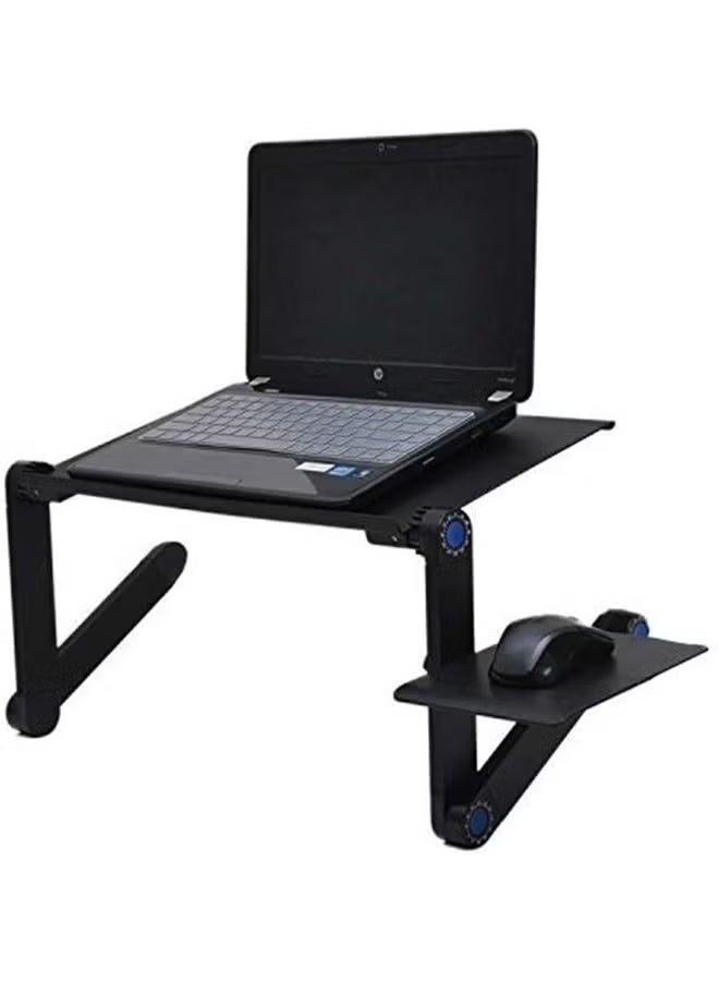 Adjustable Laptop Table with Mouse Pad & 360° Ventilation Slots, Portable Foldable Laptop Stand for Bed, Sofa, Office & Study - Image 1