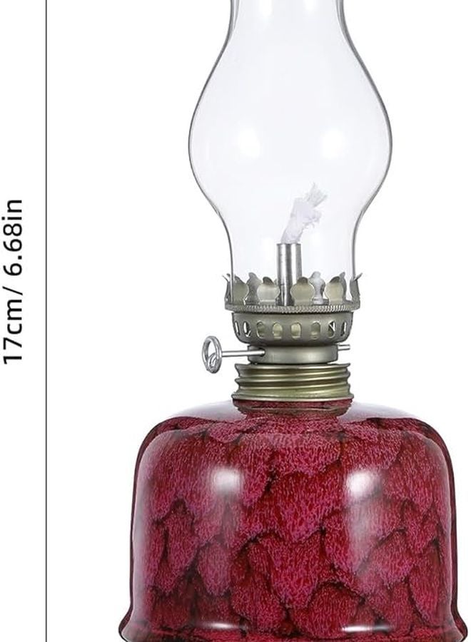 فانوس كيروسين سيراميك كلاسيكي مع كرة وحامل مدخنة ديكور منزلي كلاسيكي - Image 3