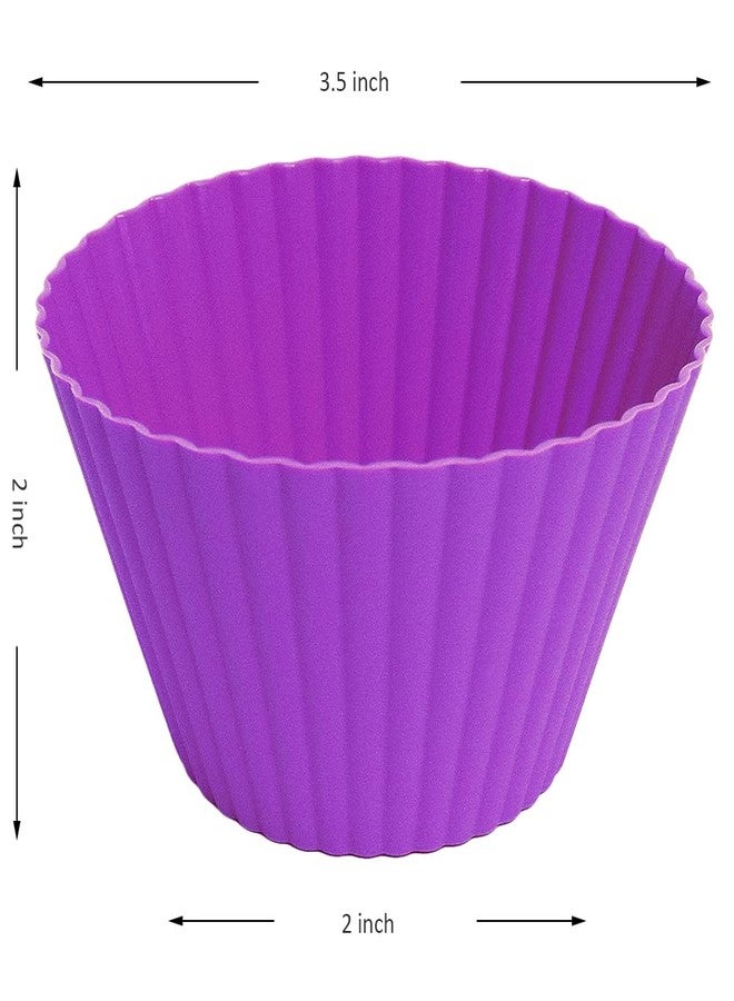 Pharamat Extra Large Silicone Cupcake Muffin Cups 24 Pack, 3.54 Inch Cupcake and Muffin Liners, Reusable Jumbo Silicone Baking Cups for Cupcakes, Muffin(Multicolor) - Image 2