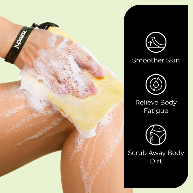 ZOMCHI Bar Soap Saver Bag with Different Roughness, Exfoliating Soap Bag, Soap Pouch for Body Wash (2 Pieces, Yellow) - Image 4