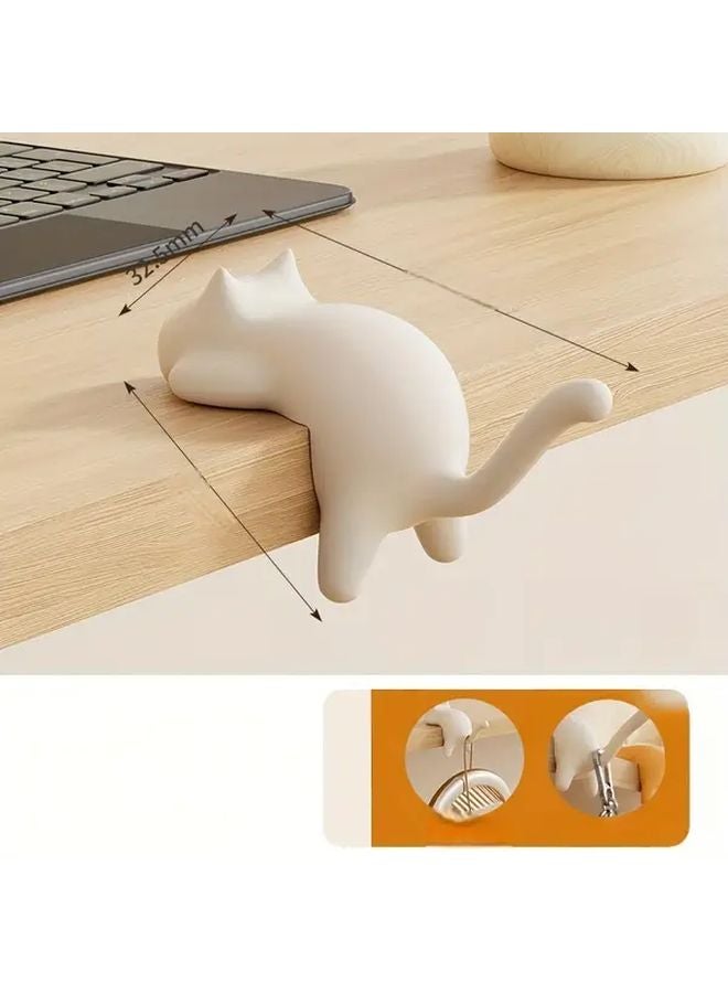 Pink Cat Wall Mounted Hook Durable Plastic Storage Desk Office Dorm Home Workspace Organizer - Image 5