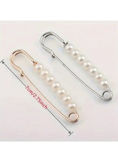 Rozino Faux Pearl Waist Pin Scarf Safety Hijab Clip Shawl Buckle Pin Brooch Sweater Pins Brooches For Women  - Image 3