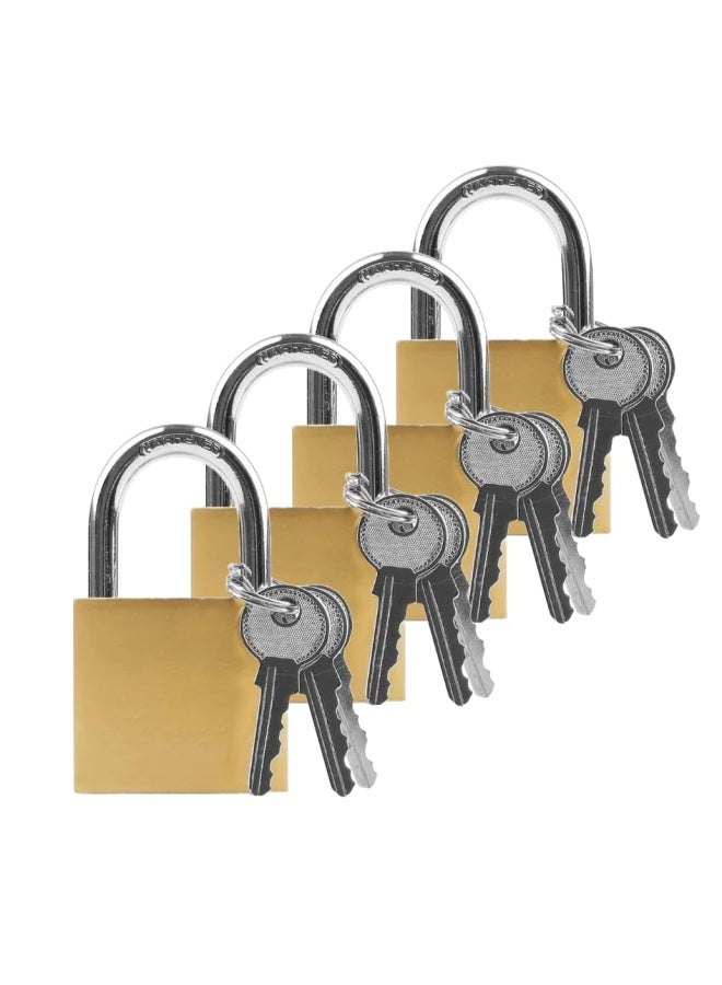 ROBUSTLINE Brass Plated Padlock Padlocks For Luggage Lockers Solid Brass Keyed Alike Padlocks 4Pcs 40Mm - Image 1