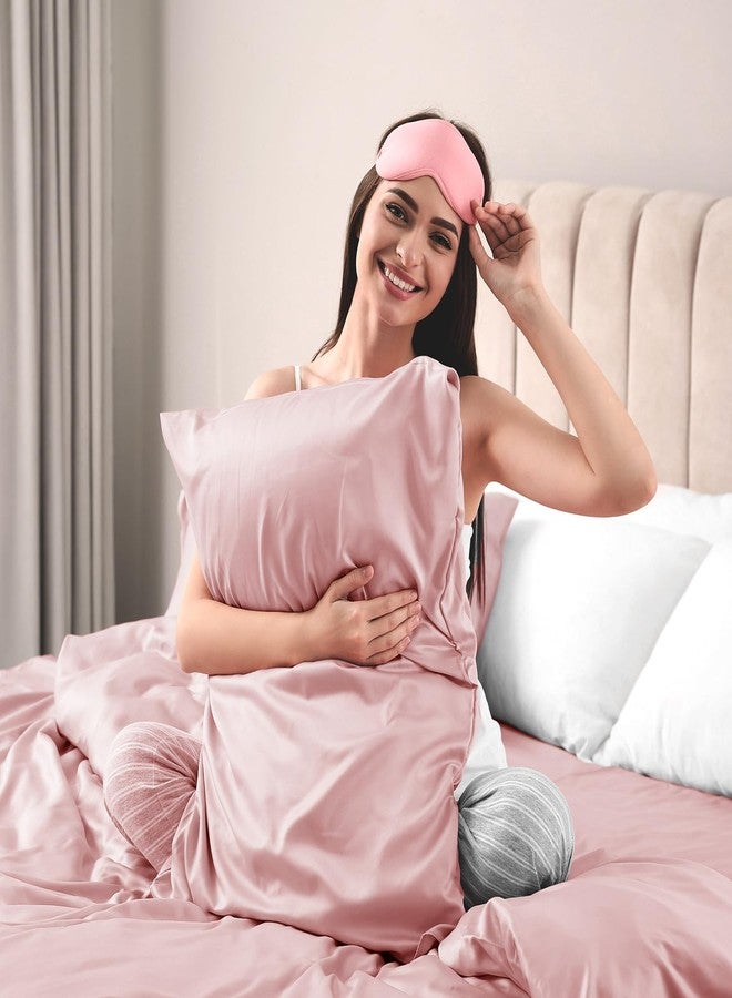 Lirex Satin Pillowcase for Hair and Skin, Super Soft and Cooling Similar to Silk, 2 Pack Standard Size 20"X 26" Pillow Cases with Envelope Closure, Gifts for Women Men, Light Pink - Image 3