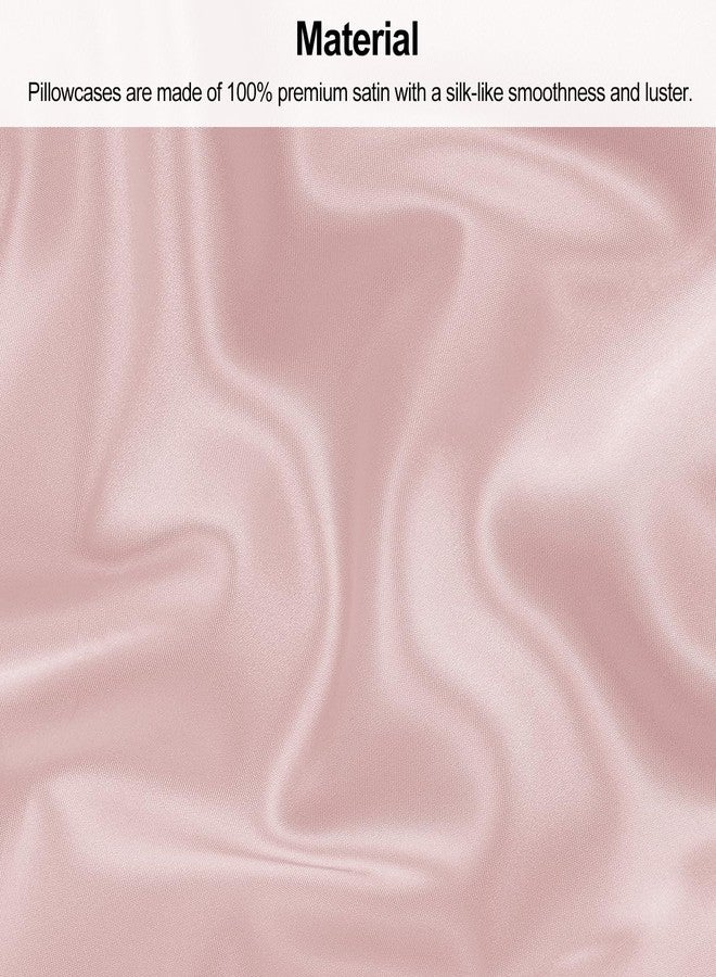 Lirex Satin Pillowcase for Hair and Skin, Super Soft and Cooling Similar to Silk, 2 Pack Standard Size 20"X 26" Pillow Cases with Envelope Closure, Gifts for Women Men, Light Pink - Image 2