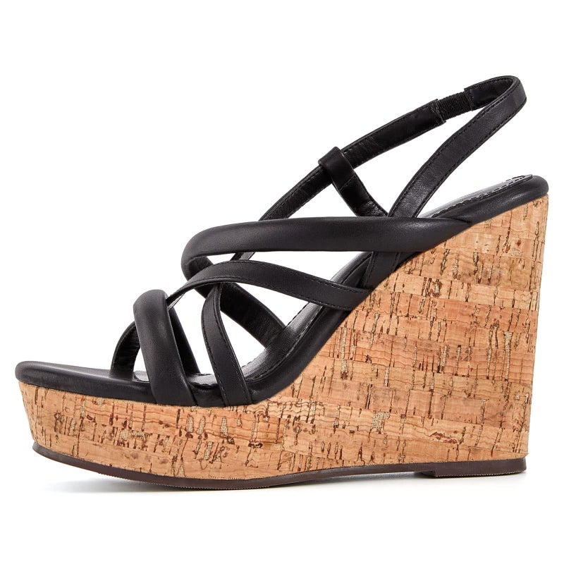 Coutgo Women Platform Wedge Sandals Cork Slingback Wedges Espadrilles Heels Summer Shoes - Image 3
