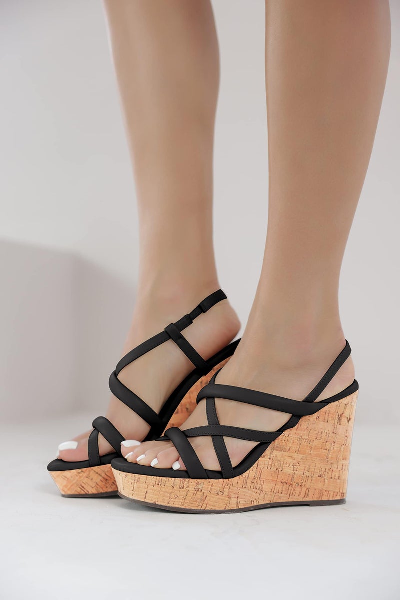 Coutgo Women Platform Wedge Sandals Cork Slingback Wedges Espadrilles Heels Summer Shoes - Image 2