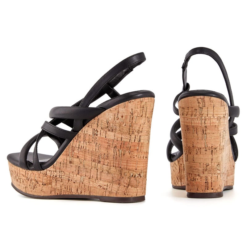Coutgo Women Platform Wedge Sandals Cork Slingback Wedges Espadrilles Heels Summer Shoes - Image 4