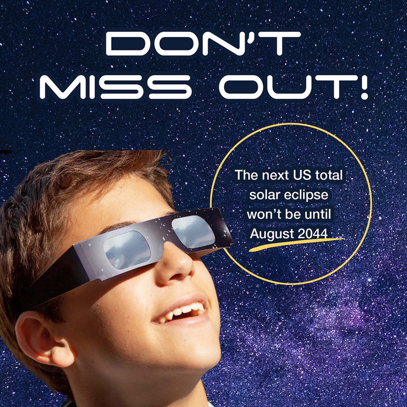 Soluna Solar Eclipse Glasses AAS Approved 2024 - Made in the USA CE and ISO Certified Safe Shades for Direct Sun Viewing (10 Pack) - Image 4