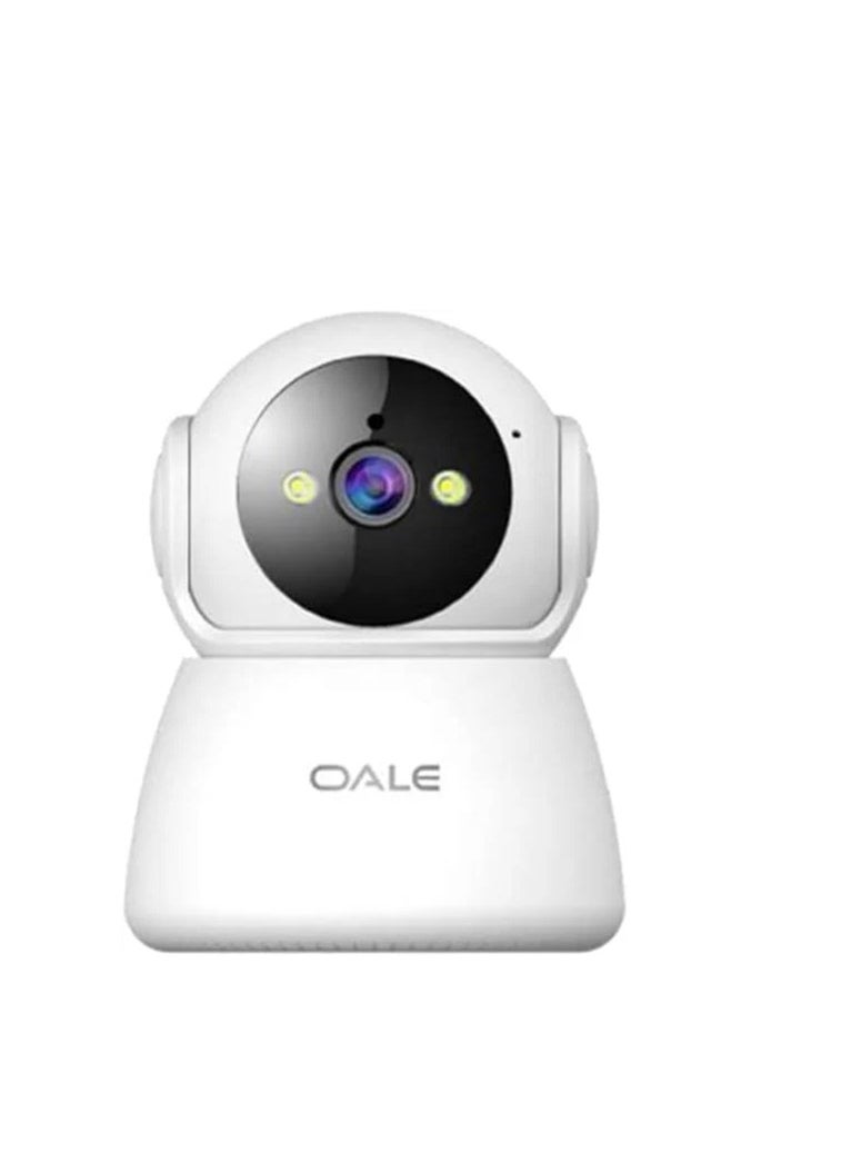 OALE iHome 03 Security Camera Dual Track Audio Support Night Vision Motion Detect Security Camera 360 Full View Two Way Real Time Voice Calling Camera White  - Image 3