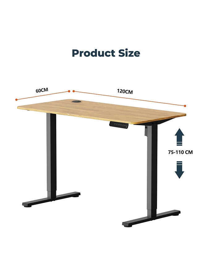 Flexispot Essential Standing Desk, FLEXISPOT Height Adjustable Standing Desk with Memory Controller, 120*60cm desktop, Electric Sit Stand Desk for Home and Office, Black & Maple - Image 3