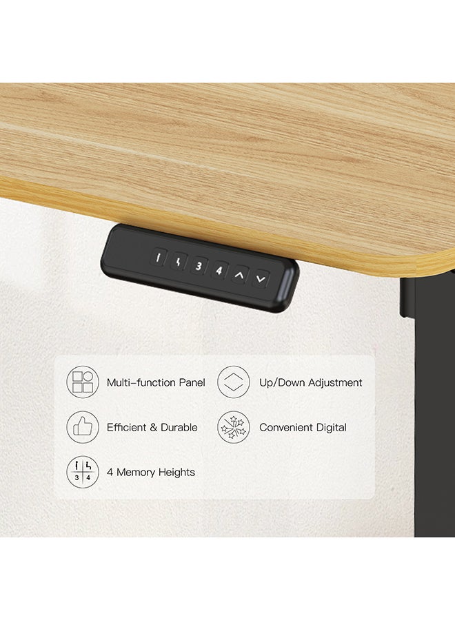 Flexispot Essential Standing Desk, FLEXISPOT Height Adjustable Standing Desk with Memory Controller, 120*60cm desktop, Electric Sit Stand Desk for Home and Office, Black & Maple - Image 4