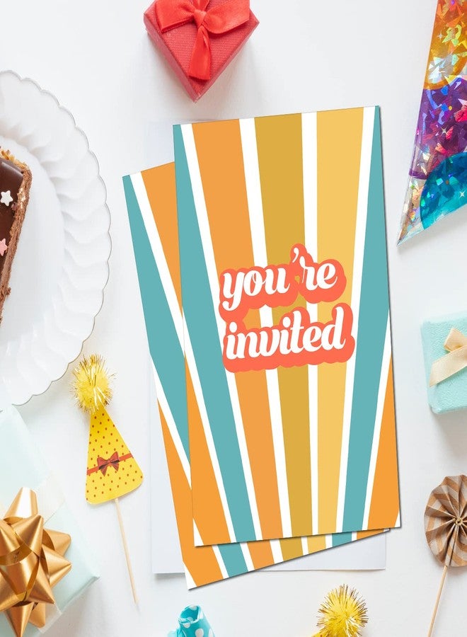Soiceu Retro Sunshine Baby Shower Party Invitations with Envelopes Set of 20 Yellow Here Come the Son Sunshine Baby Shower Party Invites - Image 5