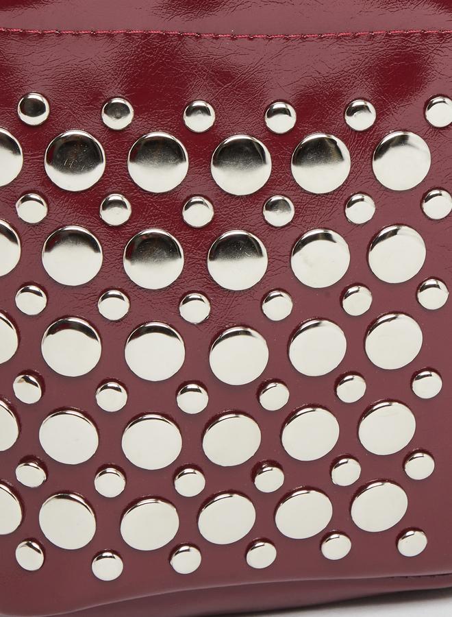 ستايلي حقيبة كتف جلدية مرصعة بالمسامير - Image 2