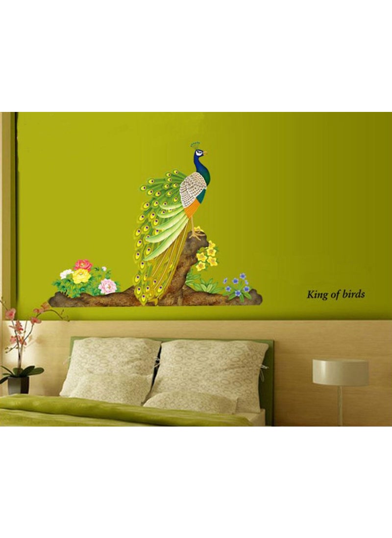 Decals Design Decals Design 'Peacock Bird' Wall Sticker (PVC Vinyl, 60 cm x 90 cm, Multicolour)  - Image 3