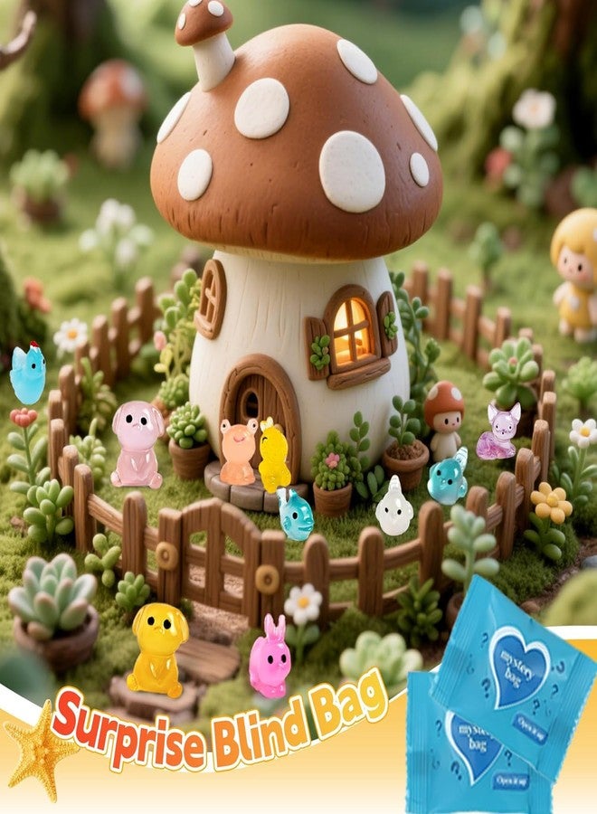 Treayes Mini Glow in The Dark Animal Resin Models, Mystery Resin Animals Blind Bag, Mini Luminous Farm Ocean Figures, Animal Miniatures for Fairy Garden Accessories, Random Design (50pcs) - Image 2