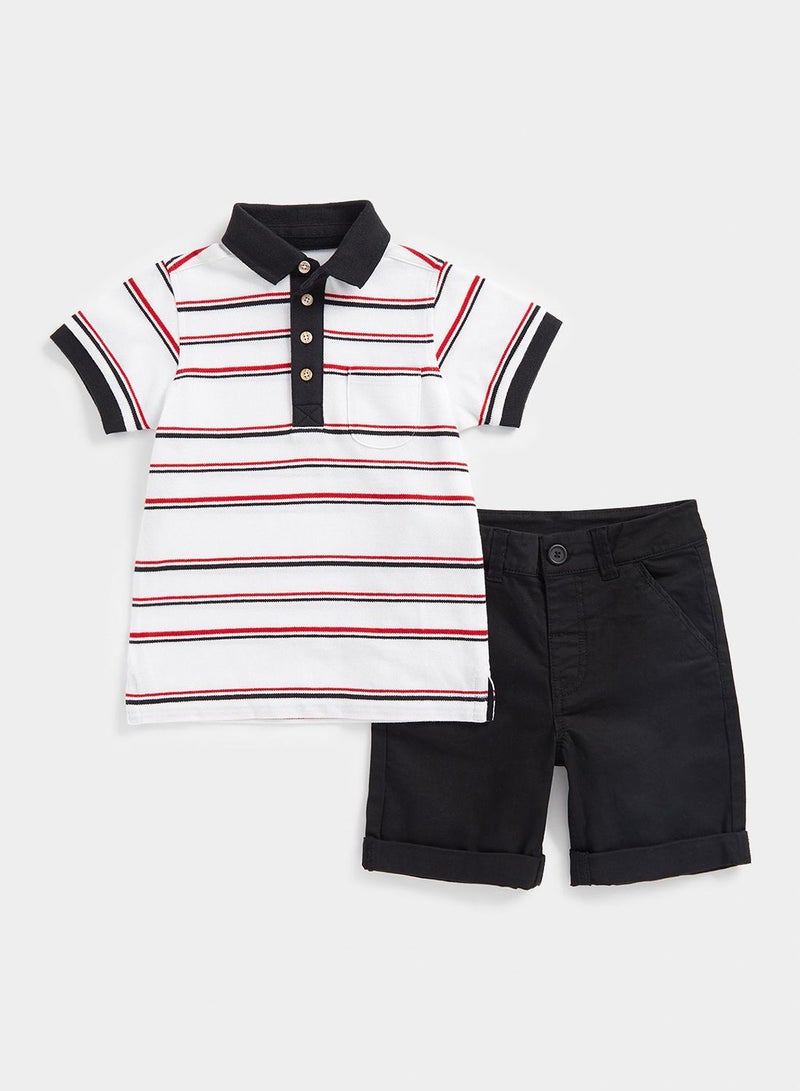 mothercare Polo Shirt and Shorts Set  - Image 1