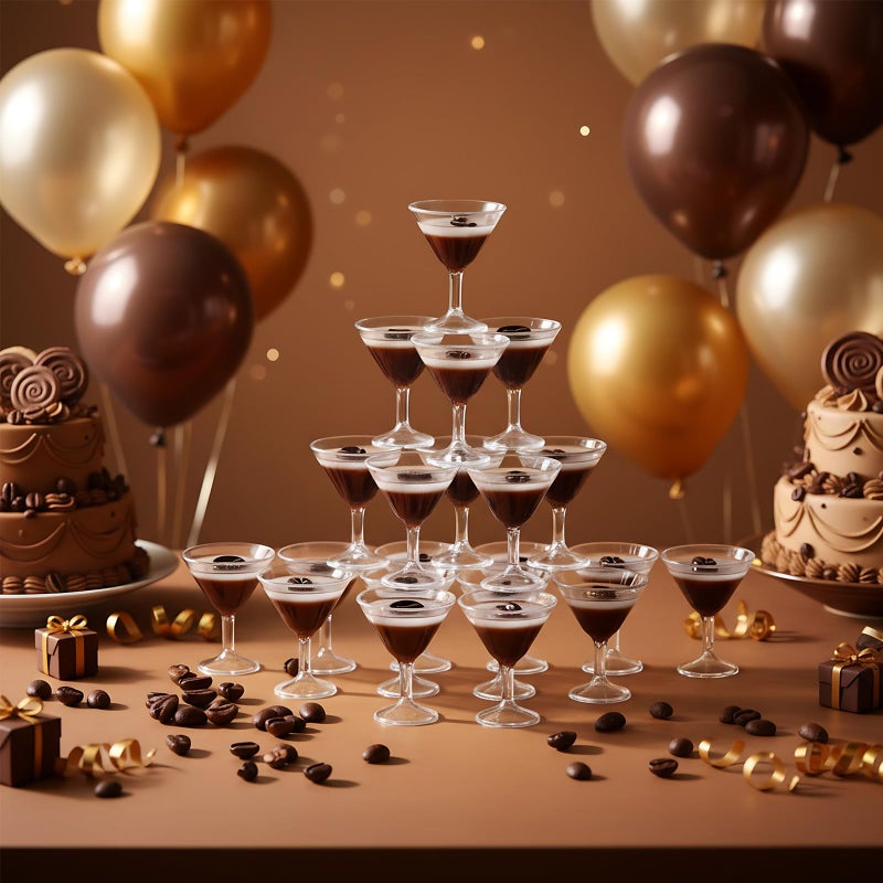 BrightRow 24 Pcs Mini Espresso Martini Cup Figurine a Tini Bit Older Party Decor Plastic Small Resin Figurine Martini Coffee Cup for Espresso Lover Birthday Bachelorette Bridal Shower(Simple) - Image 5