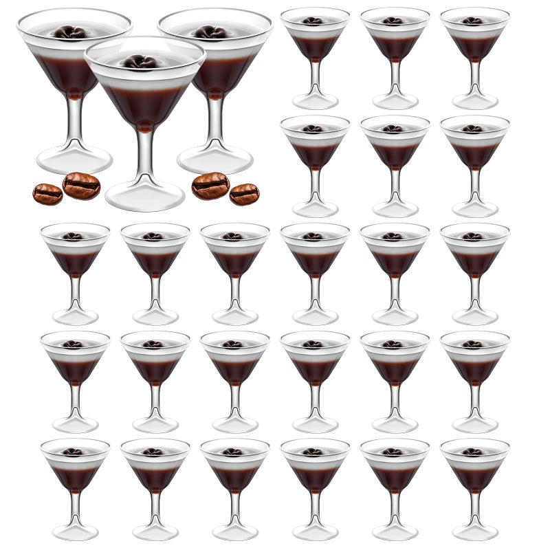 BrightRow 24 Pcs Mini Espresso Martini Cup Figurine a Tini Bit Older Party Decor Plastic Small Resin Figurine Martini Coffee Cup for Espresso Lover Birthday Bachelorette Bridal Shower(Simple) - Image 1