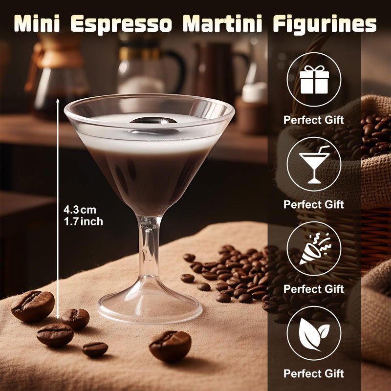 BrightRow 24 Pcs Mini Espresso Martini Cup Figurine a Tini Bit Older Party Decor Plastic Small Resin Figurine Martini Coffee Cup for Espresso Lover Birthday Bachelorette Bridal Shower(Simple) - Image 2