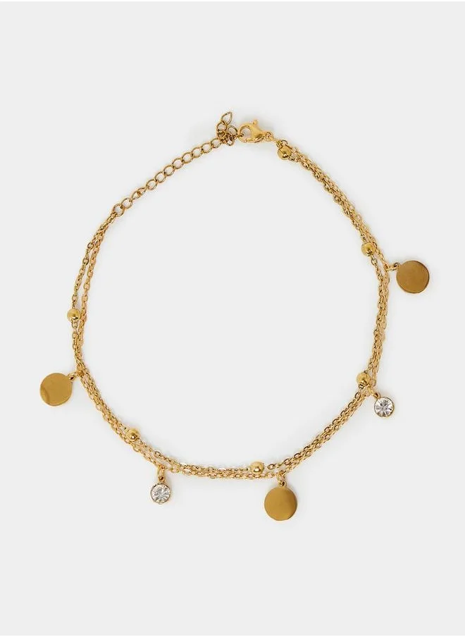 Styli Embellished Drop Anklet