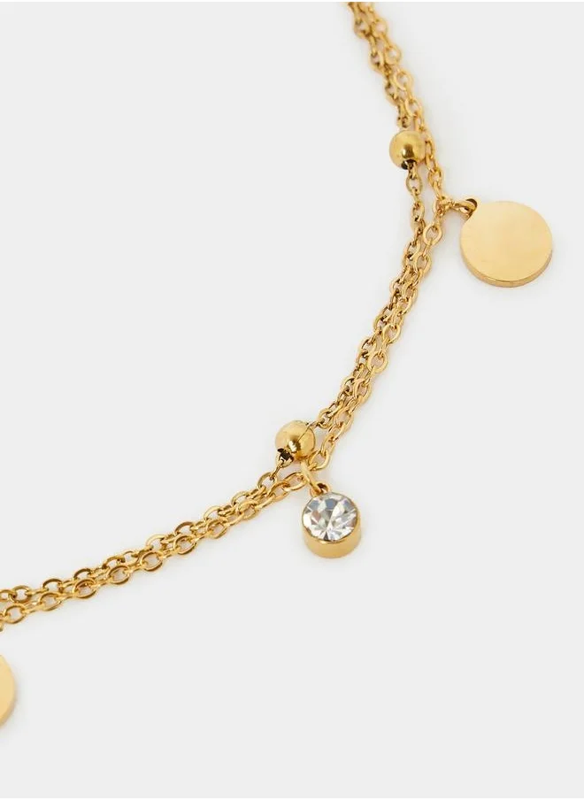 Styli Embellished Drop Anklet