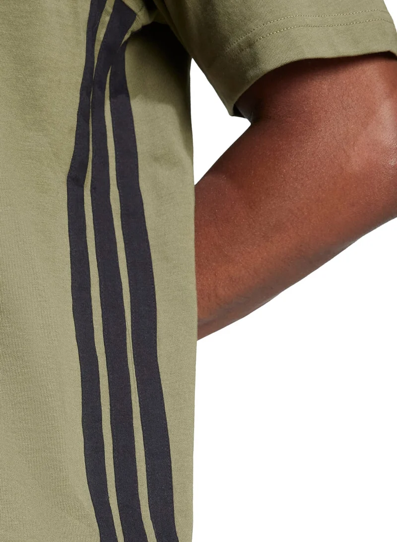 Adidas  Essential 3 Stripe Single Jersey T-Shirt for Men | Best Price UAE