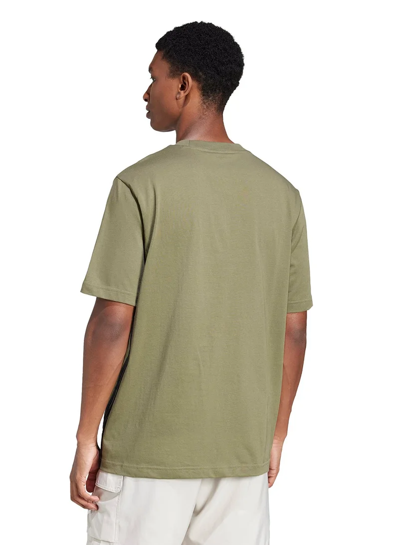 Adidas Essential 3 Stripe Single Jersey T-Shirt