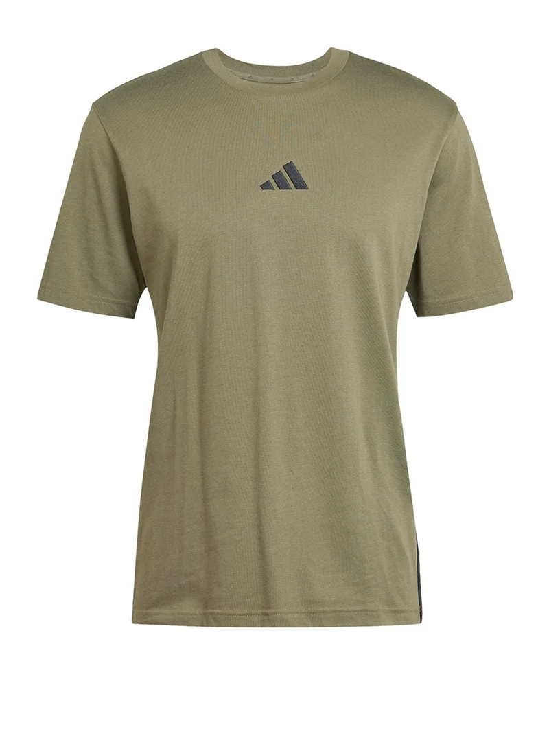 Adidas  Essential 3 Stripe Single Jersey T-Shirt for Men | Best Price UAE