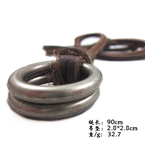 COOLLA Brown Leather and Alloy Pendant Adiustable Men's Leather Necklace Pl233 - Image 5