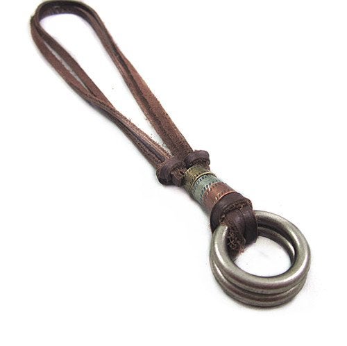 COOLLA Brown Leather and Alloy Pendant Adiustable Men's Leather Necklace Pl233 - Image 2