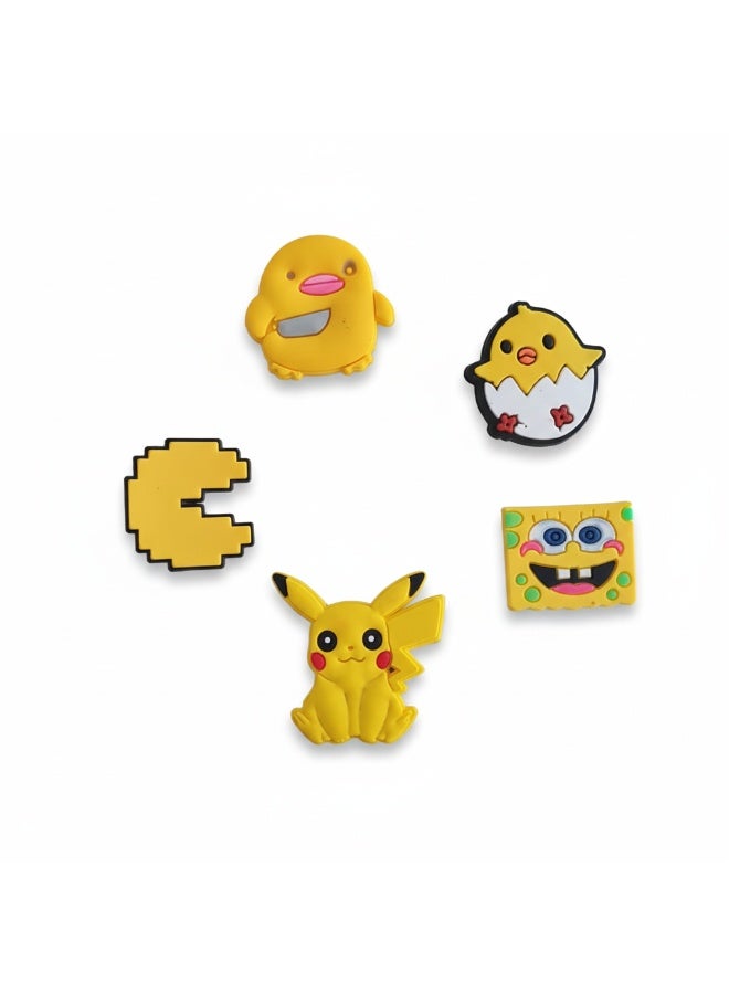 مجموعة مكونة من ٥ قطع زينات ملونة للأحذية – إكسسوارات مرحة لتزيين أحذية الكلوغ - Image 1