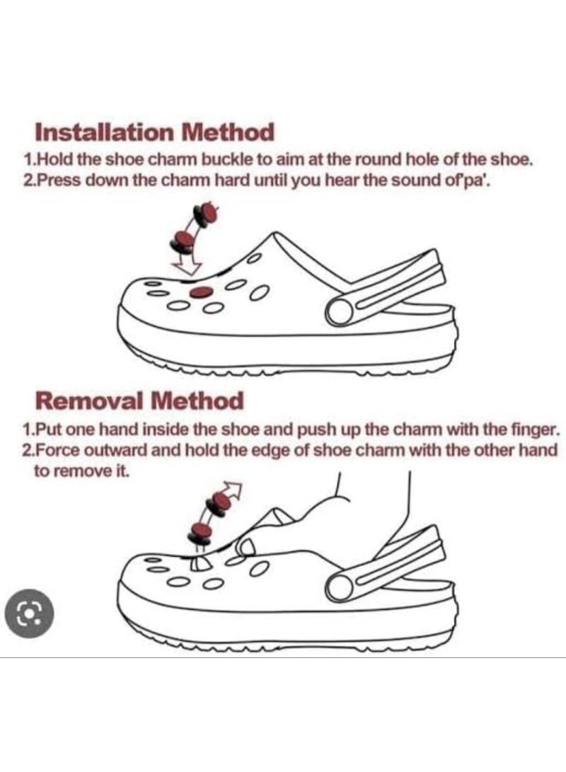 مجموعة مكونة من ٥ قطع زينات ملونة للأحذية – إكسسوارات مرحة لتزيين أحذية الكلوغ - Image 2